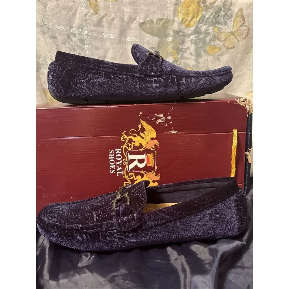 EUC Royal Shoes Mens‎ Suede Velvet Loafer Shoes Size 7